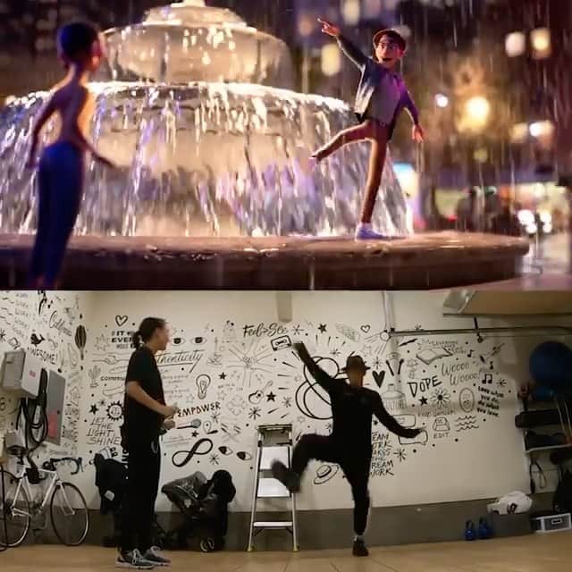NARA YOUNのインスタグラム：「I had the pleasure of helping @_zap with animation on this fountain dance scene along with @tonychauzer .  Such a great short film !  If you haven’t seen #UsAgain yet you are in for a treat ! Catch the short on Disney+ ♥️  영화 #라야 앞에 나왔던 단편영화 #어스어겐 에서 작업한 댄스 장면 입니다 🙂 저희가 무용가들과  어떻게 합작 했는지 보세요 ♥️  #Disney #disneyanimation #dance #animation」
