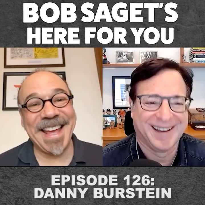 ボブ・サゲットのインスタグラム：「Another clip from TODAY’S NEW EPISODE with my pal who also happens to be one of Broadway’s most consummate actors, @dannybur - Who’s back to work tomorrow and/or this week, fingers crossed 🤞🏼 @moulinrougebway   — And here’s his little tail about mice in the theatre.  But we talk about so many deep things in this podcast — A treasured conversation between friends who have been through a lot – – And Danny this wonderful man has been through a LOT, including the loss of his beautiful wife, the Musical Star, Rebecca Luker to ALS, and his near death experience with Covid.  Treat yourself to listen how this great soul has dealt with things out of his control. He’s an angel incarnate.  Of course it’s available where all podcasts are and at—> YouTube.com/BobSaget Or at—-> https://bit.ly/BobSagetsHereForYou  Produced by @allthingscomedy」