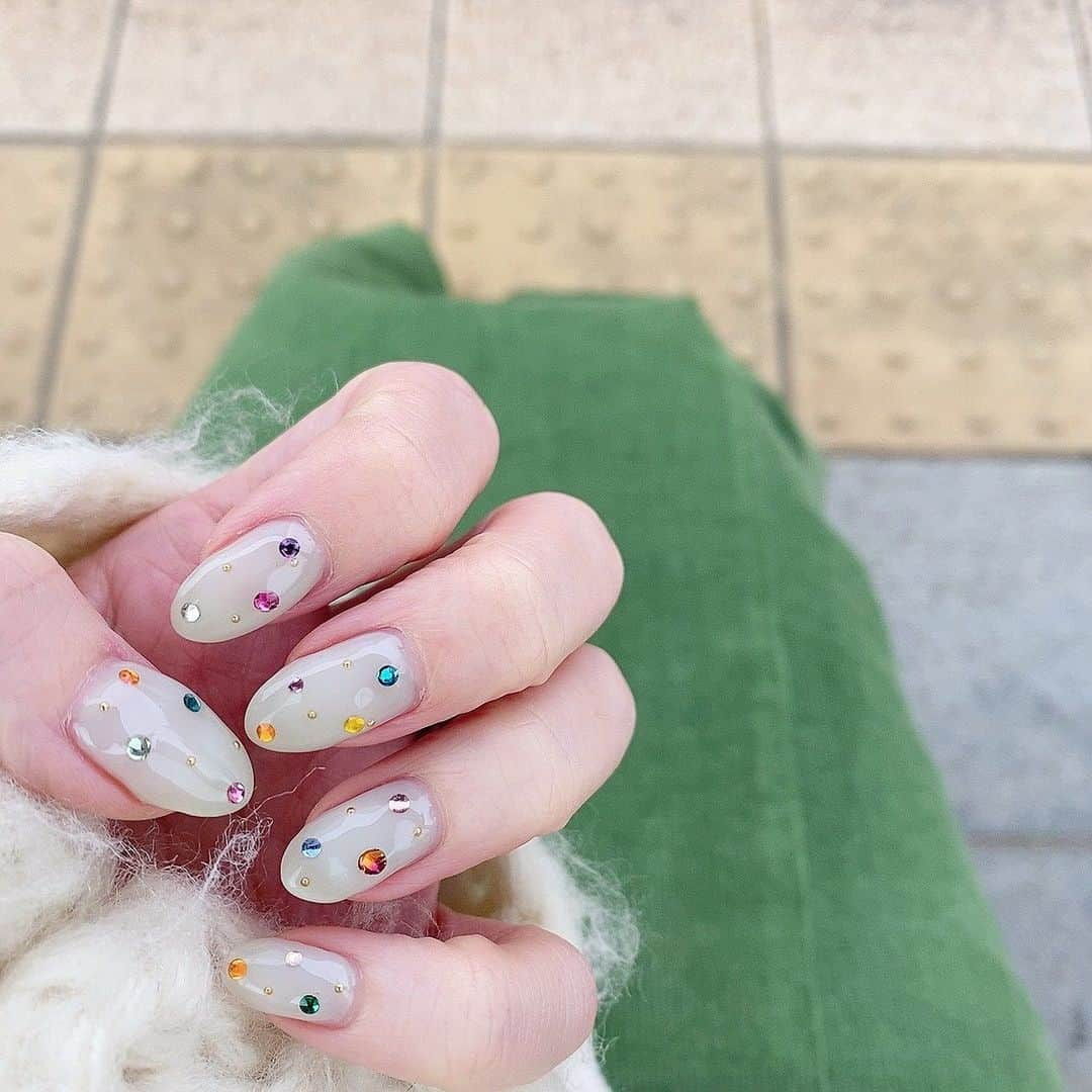 세이스타그램さんのインスタグラム写真 - (세이스타그램Instagram)「にゅー💅 前もこのデザインしたんだけど今回のベースはユンドンちんのメンバーカラーにした🍈キラキラかわい〜」12月21日 16時47分 - my_name_is_seira