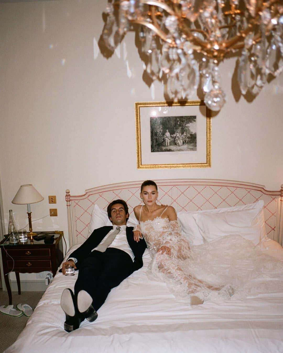 Camille Charriereのインスタグラム：「Meet the Larpins: a love story by @pierreangecarlotti.   Our big fat franco-brit wedding on @voguemagazine @vogueweddings tysm @alexandramacon for your sweet words (& we couldn’t help but wonder: why do men take so long to text back?) ~ link in bio.」