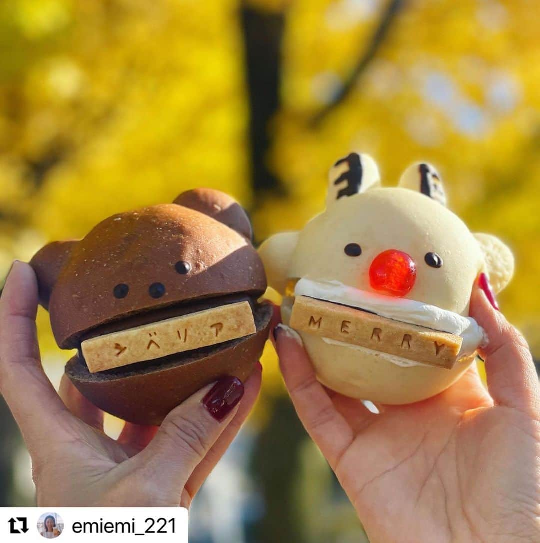 aumoグルメのインスタグラム：「. ✨🧸くまパン🧸✨ . クッキーを咥えた可愛いクマのパンがあるお店🍞 中にはチョコレートクリームがたっぷり！ ペアで欲しくなっちゃいますよね❤︎ トナカイのパンは12月の土日限定みたいです🥺 . 写真提供 : @emiemi_221 さん、素敵なお写真をありがとうございました♡  .  店名：『SIBERIA』 ぜひ訪れてみてくださいね。 ㅤㅤㅤㅤㅤㅤㅤㅤㅤㅤㅤㅤㅤ . あなたが撮影したベストグルメpicに 「#aumoグルメ」を付けて教えて下さいっ☺︎ あなたの投稿が紹介されるかも♪ . aumoアプリは毎日配信！おでかけや最新グルメなどaumo読者が気になる情報が満載♡ ダウンロードはプロフィールのURLから🌷 (iPhone&Android版) . #aumo #aumoグルメ #名古屋 #名古屋グルメ  #名古屋カフェ #名古屋パン屋 #シベリア #siberia #パン屋 #くまパン #パン巡り #グルメ旅 #グルメ女子」