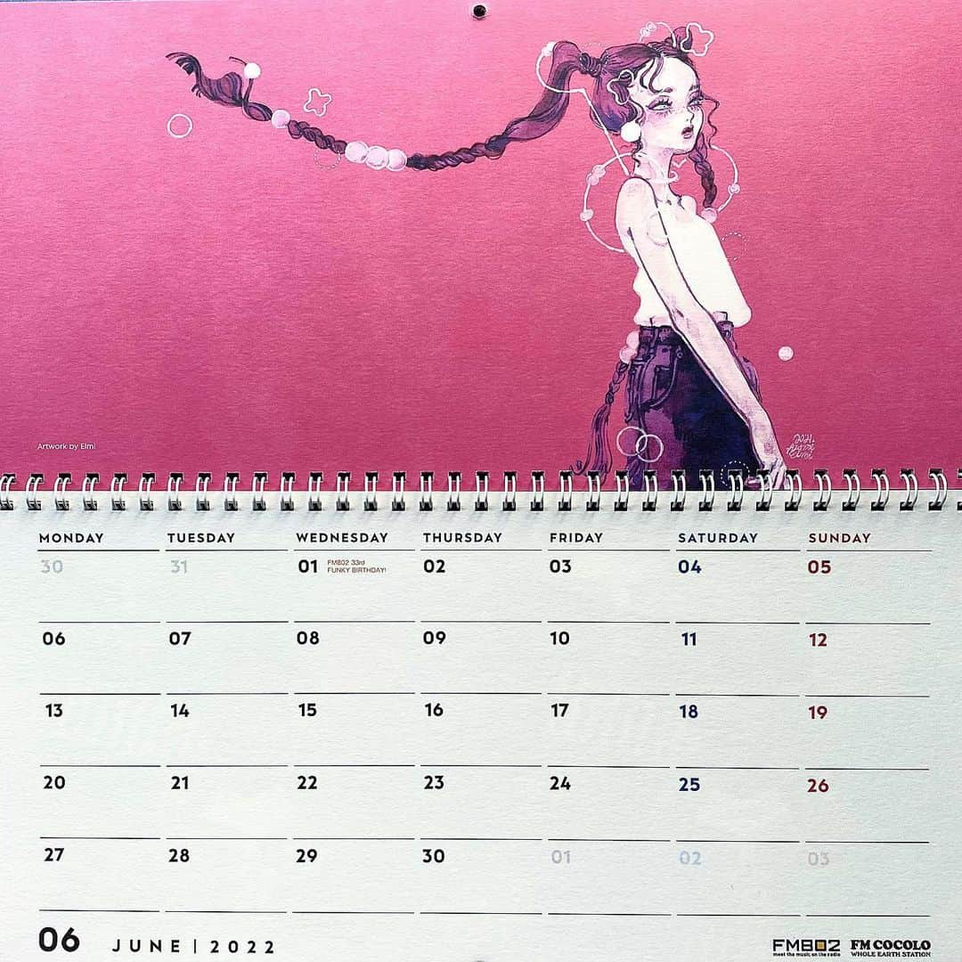 eimiさんのインスタグラム写真 - (eimiInstagram)「【FM802／FM COCOLO digmeout ART CALENDAR  2022】 6月のビジュアルにイラストを採用していただきしました🗓💞🌈  @fm802_pr @fmcocolo765   #水彩イラスト#水彩插畫#イラストレーション#eimi#AzamiEimi#illustration#drawing#girlsillustration#artwork#watercolorpainting」12月22日 23時21分 - mqv_eimi