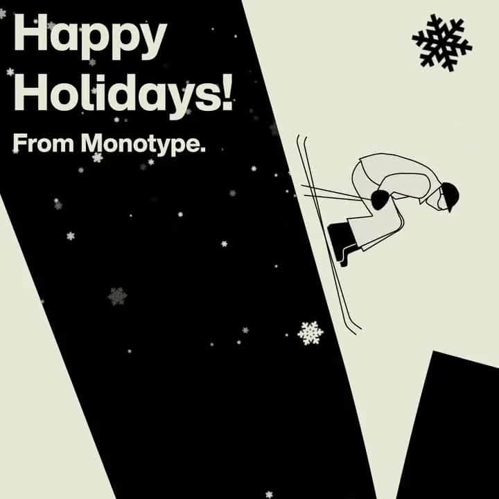 myfontsのインスタグラム：「📽️ from our older siblings at @bymonotype:  “Happy Holidays to all of our friends in the creative community and beyond! We are wishing you a happy and healthy New Year! 🎊”」