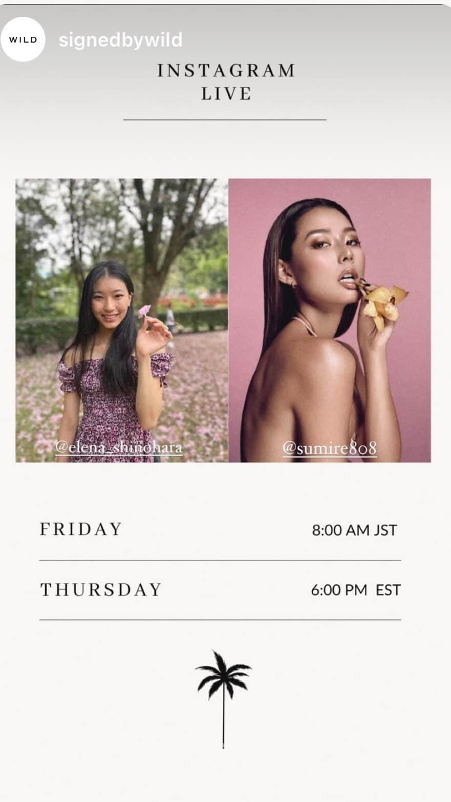 篠原枝令菜のインスタグラム：「Live with @sumire808 🥰   We chatted in Japanglish 🇯🇵🇺🇸 and did some stretches together! Thank you Sumire for joining me 💗  すみれちゃんとのライブ！一緒に喋ってストレッチ楽しかった🥰すみれちゃん一緒にライブしてくれてありがとう💗」