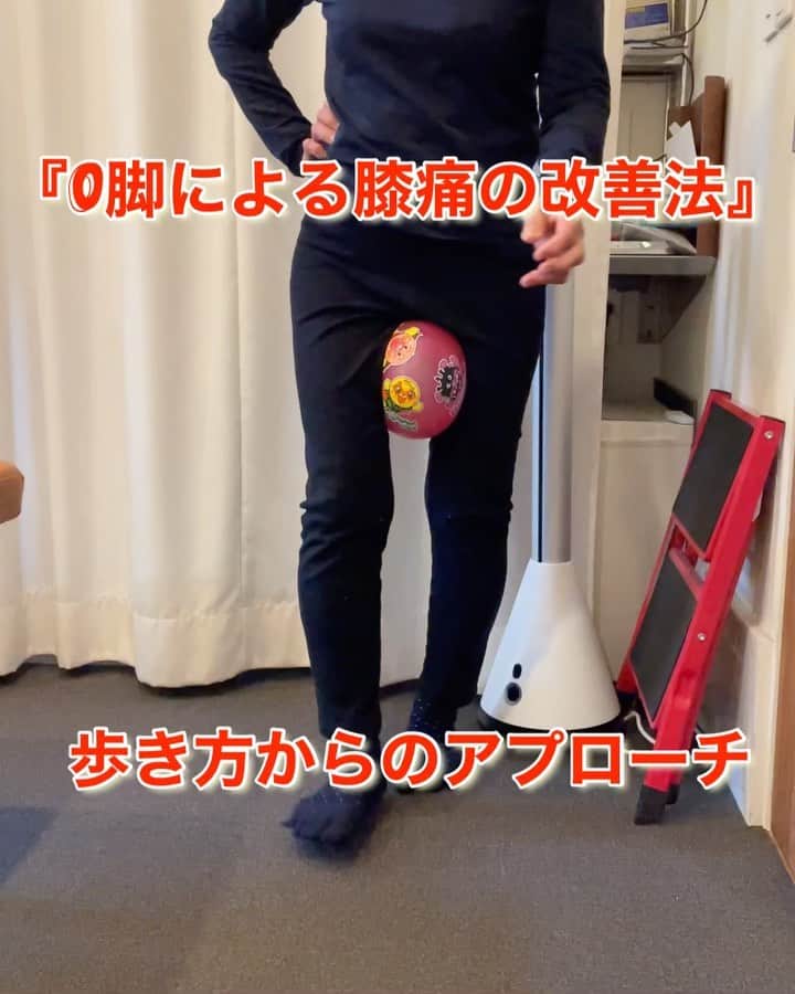 nobuaki.aokiのインスタグラム：「O脚で膝に痛みが出やすい人は股関節の「内旋」と「内転」動作が歩行時に上手く行われていない傾向があります。 改善して行くエクササイズの提案です。 ボールを使って動画を参考にやって見て下さい。ご参考まで！#膝痛 #膝痛改善 #ウォーキング #歩き方 #歩き方改善 #シニアトレーニング #ボールエクササイズ #若々しくありたい #健康でありたい #アンチエイジングエクササイズ #青木治療院然 #身体の使い方コンサル #体感アシストメソッド#kneepain#ballexercises#howtowalk #walkingexercise #walkingtherapy#kneerehab」