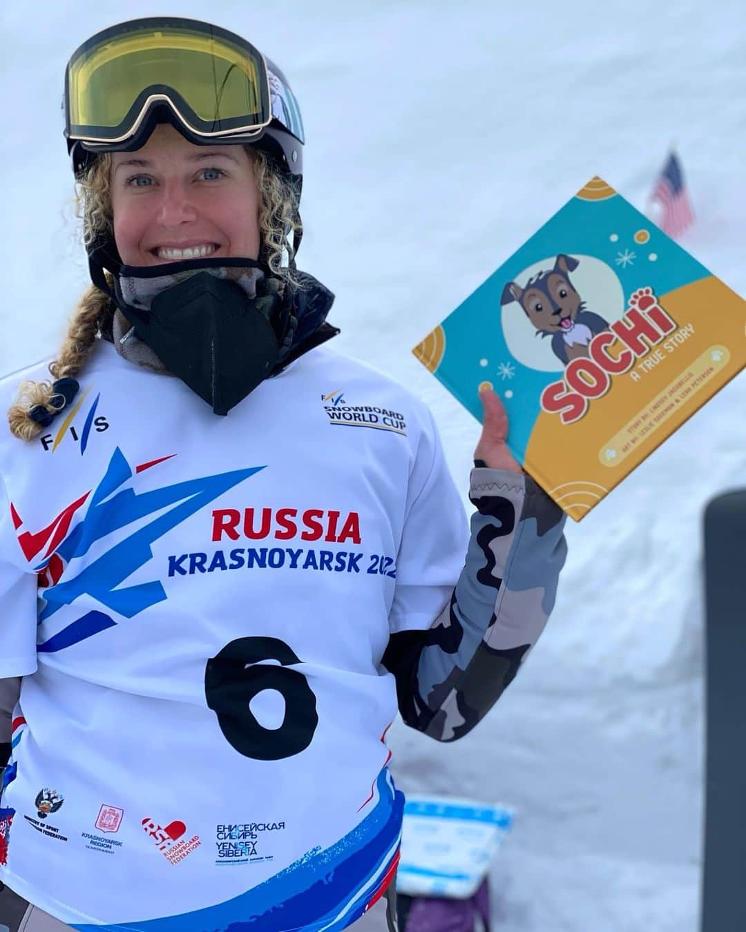 リンゼイ・ジャコベリスのインスタグラム：「Sochi, A True Story - is now available on Amazon!!! It is so fun to be launching this children’s book after just competing in #Russia. My story is based during the 2014 Olympics in Sochi, Russia, and is how my dog found his forever home! This was a really cool process to be involved in, and I had two amazing illustrators bring my story to life. Thanks Leah and Leslie! Check out the link in my bio to order your copy! 😉 Sales are currently limited to the USA @lesliesademan @leahreneepeterson」