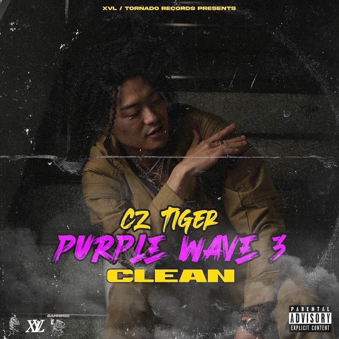 のインスタグラム：「@cztiger 🐯 New Album"Purple Wave 3"👿🌊 Clean & Dirty 2022.1.26 Release 4曲提供してます😎 #trillonkeys #trillblessonthemkeys」
