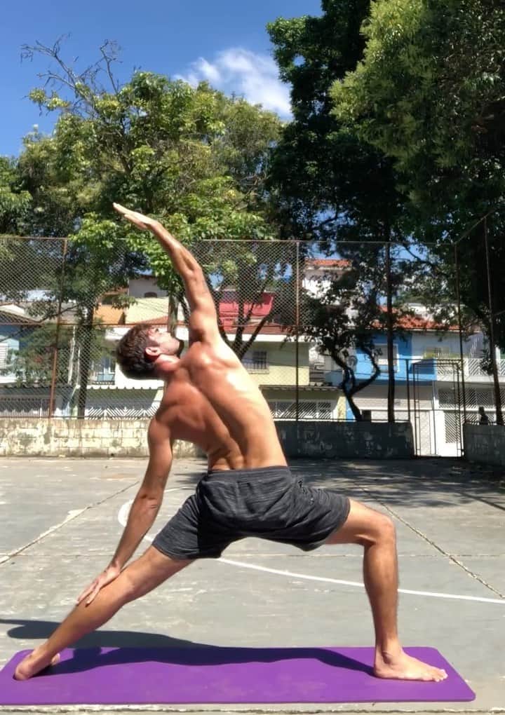 Ricardo Baldinのインスタグラム：「Hello everyone 🙏🏽🌿 As promised earlier on stories, here is a variation of sun salutation I practiced this morning.  I recommend taking it slower in the beginning and slowly making in more fluidly, ending with longer permanences in each asana. Repeating this sequence 5 to 10 times is already a great practice.  Inspired by instructor @carloguaragna.  . If you are interested in taking a personalized yoga class please DM! Namaste 🙏🏽🌿」