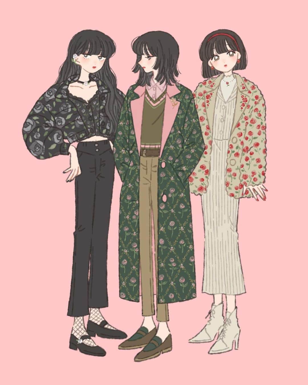 たなかのインスタグラム：「🌹 #illustration」