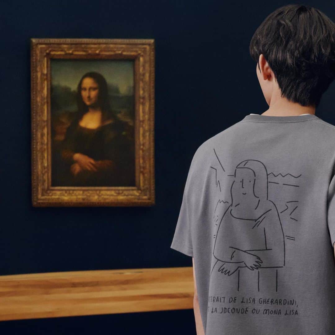 Yu Nagabaのインスタグラム：「The Louvre × Yu Nagaba  ​ルーブル美術館とUNIQLOとのコラボレーションアイテムが１月下旬に発売されます。  For this new collection of the partnership with the Louvre, Japan’s contemporary artist Yu Nagaba has created special artwork of masterpieces such as Da Vinci's "Mona Lisa" and Vermeer's "Astronomer" selecting from among more than 35,000 pieces.  *The collection will launch globally from 31st Jan. *The launch date and availability differ among regions.  @uniqlo.ut #LouvrexYuNagaba #UniqloXLouvre #ut #uniqlo」