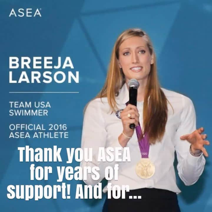 ブリージャ・ラーソンのインスタグラム：「💙💙Thank you @aseaglobal 💙💙 You have been the most loyal and incredible sponsor throughout my athletic career for the past 12 years! I so appreciate the relationships, opportunities, and experiences I’ve gained while collaborating with the ASEA staff, not to mention the support I have received through product that has helped me recover from every day workouts to international competitions💪   I’m excited to see what’s yet to come for this company!   #asea #12years #redoxsignalingmolecules」