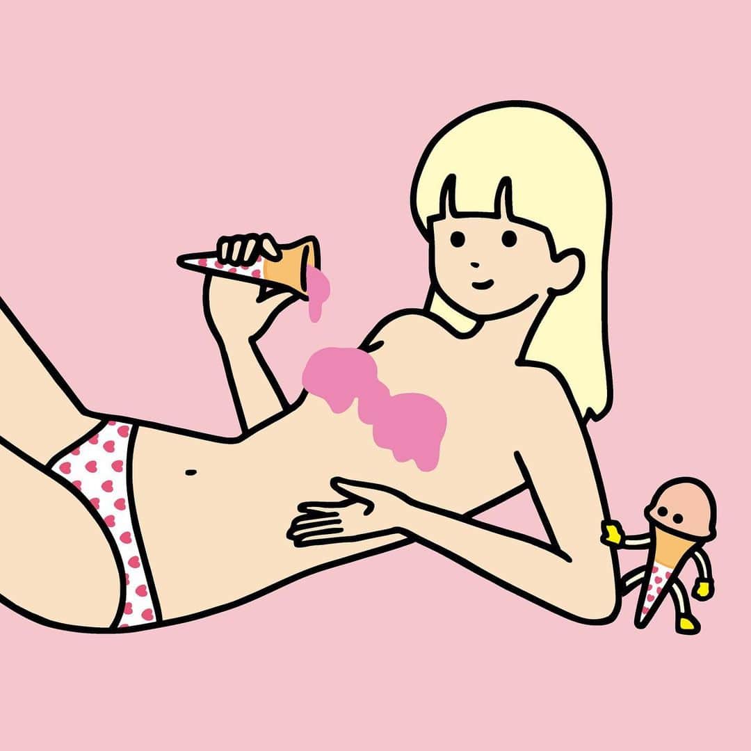 白根ゆたんぽのインスタグラム：「KAIEDA Panty Flavors | Sofubi Figure Header  Strawberry panty icecream (2022)   @dune2001tetsurod」