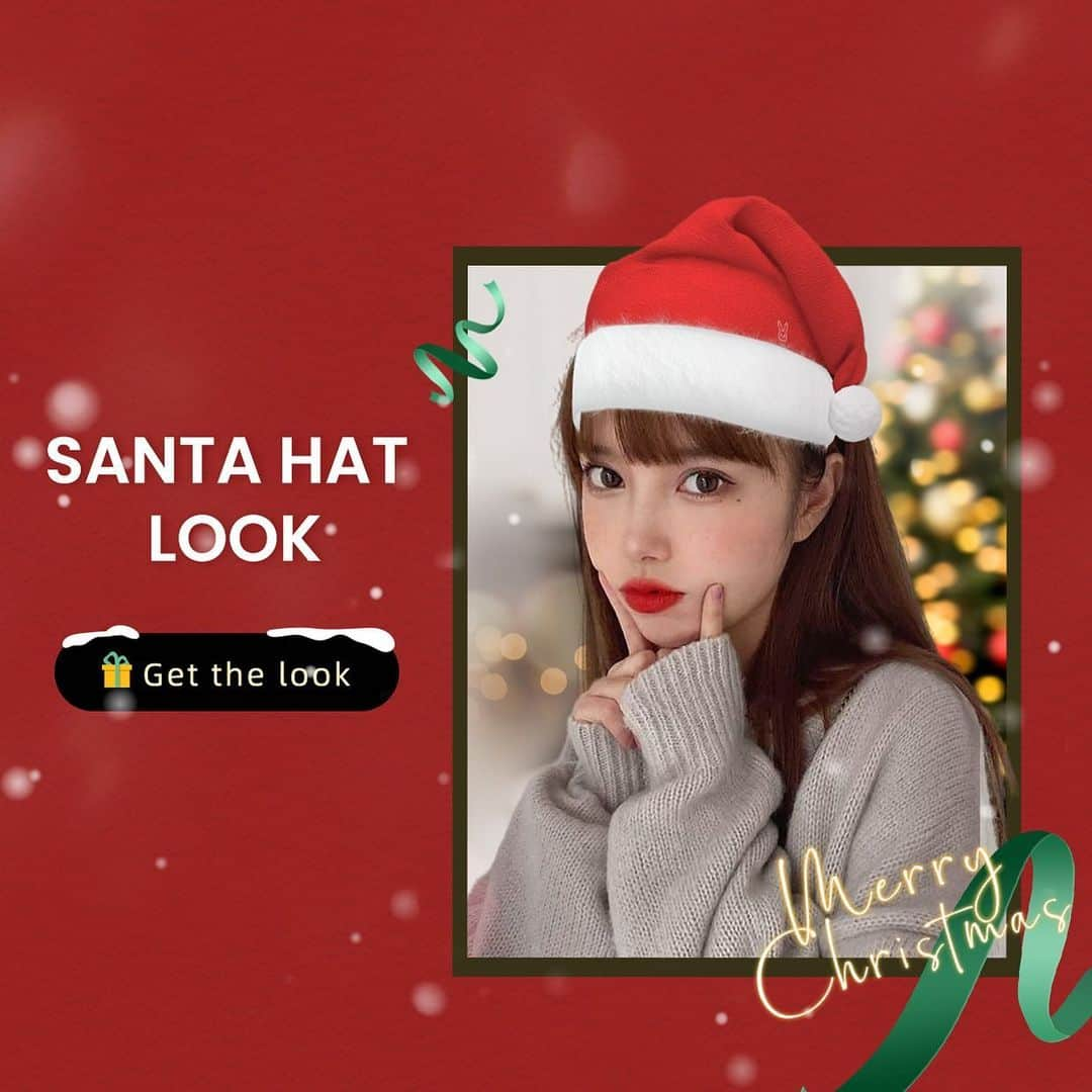 MakeupPlusさんのインスタグラム写真 - (MakeupPlusInstagram)「Add a Santa hat to your selfie in MakeupPlus! #merrychristmas #makeupplus」12月28日 12時22分 - makeupplusapp