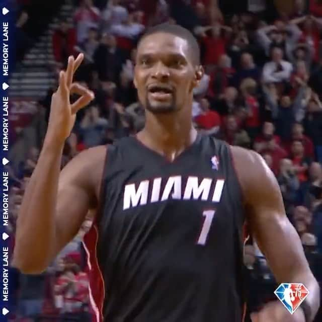 クリス・ボッシュのインスタグラム：「“8 years ago today, @chrisbosh scores 11 4th quarter points, including the game-winning three for the LeBron-less Heat.   Bosh also outscored LaMarcus Aldridge 37 to 22.”  via @ballislife」