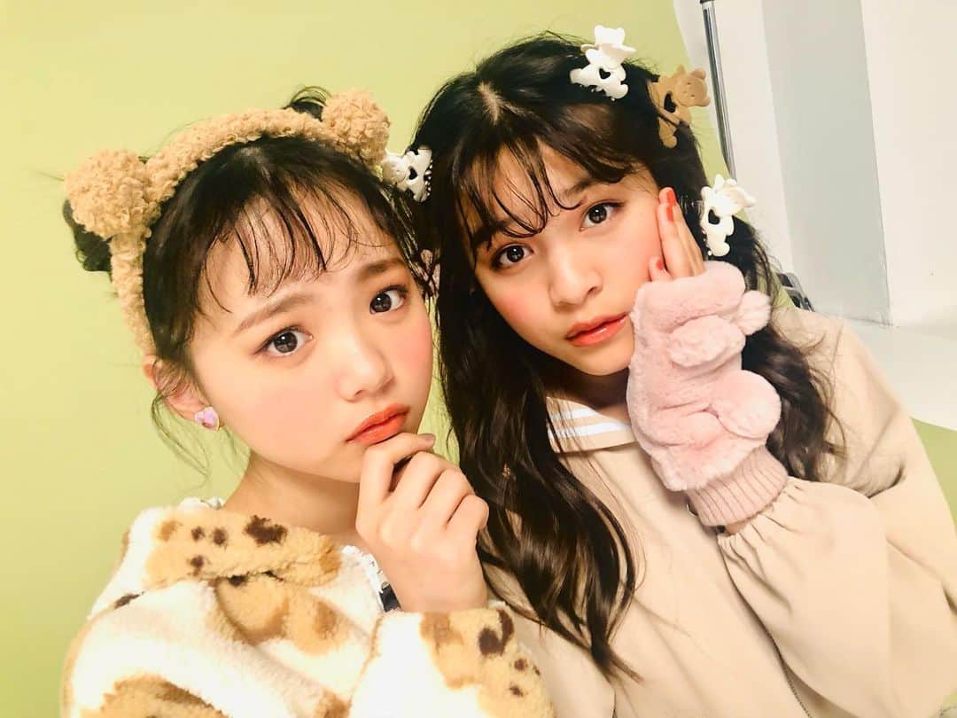 ニコ☆プチのインスタグラム：「🧸💭  くまちゃんが好きだ🥳💗  #有坂心花 #小松崎ふたば #はなたば #くまちゃんだらけ」