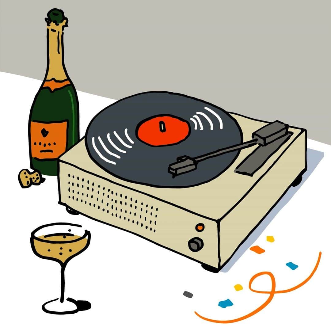 トッドスナイダーのインスタグラム：「Now available on @spotify : The 2021 New Year’s Eve Mix.   Whether you are going out or staying in, we have the perfect playlist to help you say goodbye to 2021 and hello to 2022. Tap the link in bio to listen now.  P.S. If you want a seamless transition between songs like a DJ, set your crossfade on Spotify to 10 seconds. 😎🍾💽  Artwork by @robwilsonwork」