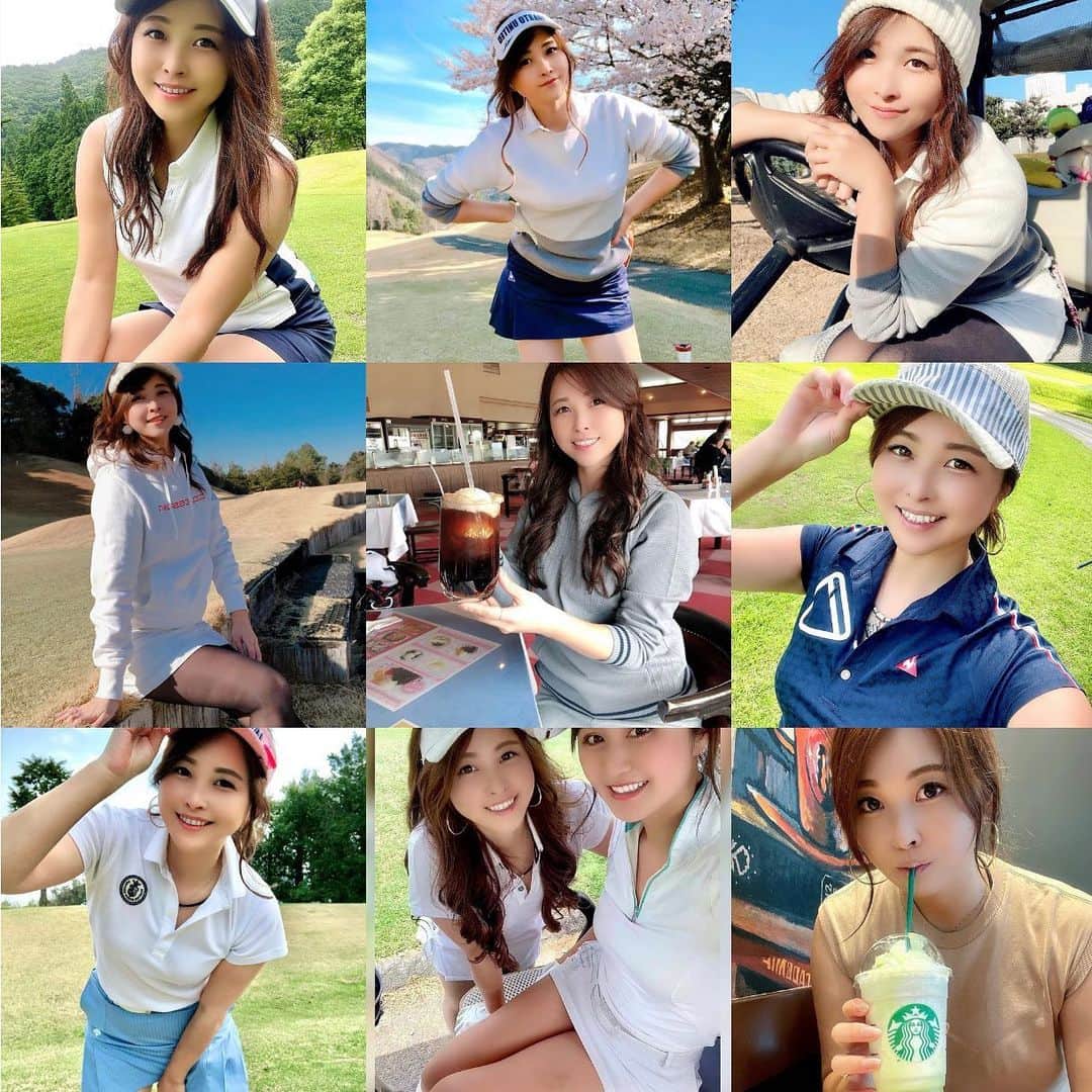 mikaのインスタグラム：「♥︎︎∗︎*ﾟ My best9 2021🧡 ． ． 2021年も残すところあと数時間、 今年も沢山のいいねやコメント ありがとうございました✨ ． ． 今年も怪我もなく無事 最後はゴルフで締めれました⛳️ ． ． 2021年は色んな出会いや経験が出来ましたが まだまだ伸びしろしかないと思ってる私は 2022年はもっと欲張って更に 実り多き一年にしたいなと思っております🥰✨ ． ． ． 皆様もよいお年をお過ごし下さい🎍」