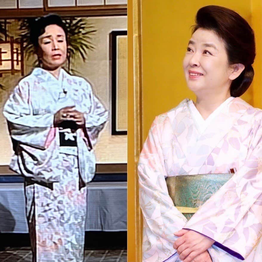 岸本加世子のインスタグラム：「たまたま見ていたテレビにひばりさんが出ていて、生前に頂いたお着物を着てらっしゃいました。ジーンときました。姉ちゃん今も大事に着させて頂いています。#美空ひばり」