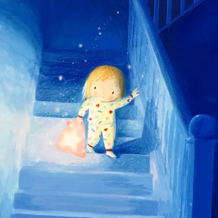 Jane Masseyのインスタグラム：「Happy New Year! 🎉 I hope you all have a happy, healthy and sparkly 2022! 💙 Throwback-Artwork from ‘The Goodnight Star’ written by Amy Sparkes and published by @penguinrandomhouse」