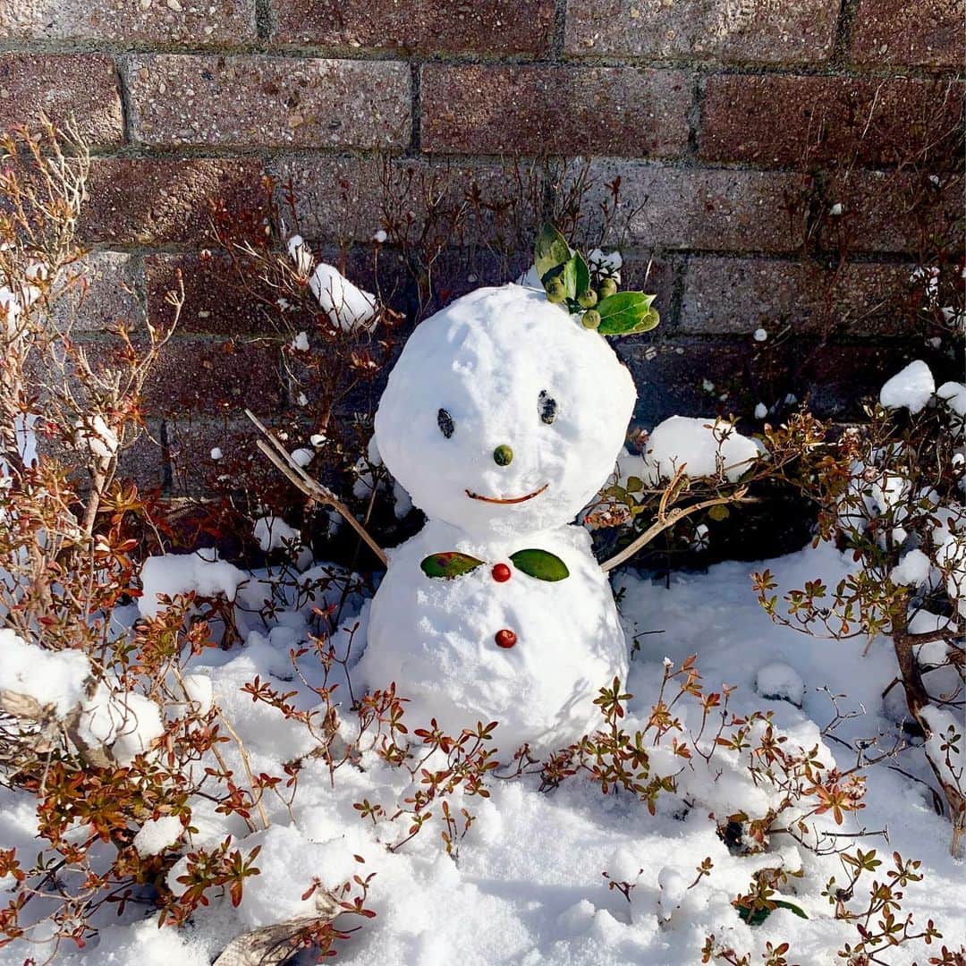 葛岡碧さんのインスタグラム写真 - (葛岡碧Instagram)「新年⛄️2022年  あけまして🎍 おめでとうございます✨  久しぶりに見た積雪に、はしゃいで⛄️作りました😆 平和な元旦の朝です😌♪  今年もよろしくお願いします☺️❤︎  #雪だるま」1月1日 11時32分 - midori_kuzuoka