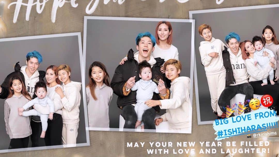 雅-MIYAVI-のインスタグラム：「Big love from #Ishiharas!!!!!  今年も大変かもだけど、どんな時も楽しくいきましょう！  🎉🎉🥳㊗️  📸: @rkirishima」