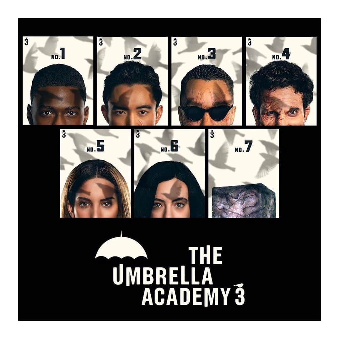 ジェネシス・ロドリゲスのインスタグラム：「👋 I’m No. 5 and this is my family 🐦   The Umbrella Academy Season 3 Coming Soon on #Netflix #SparrowAcademy #TheUmbrellaAcademySeason3 #TheUmbrellaAcademy」