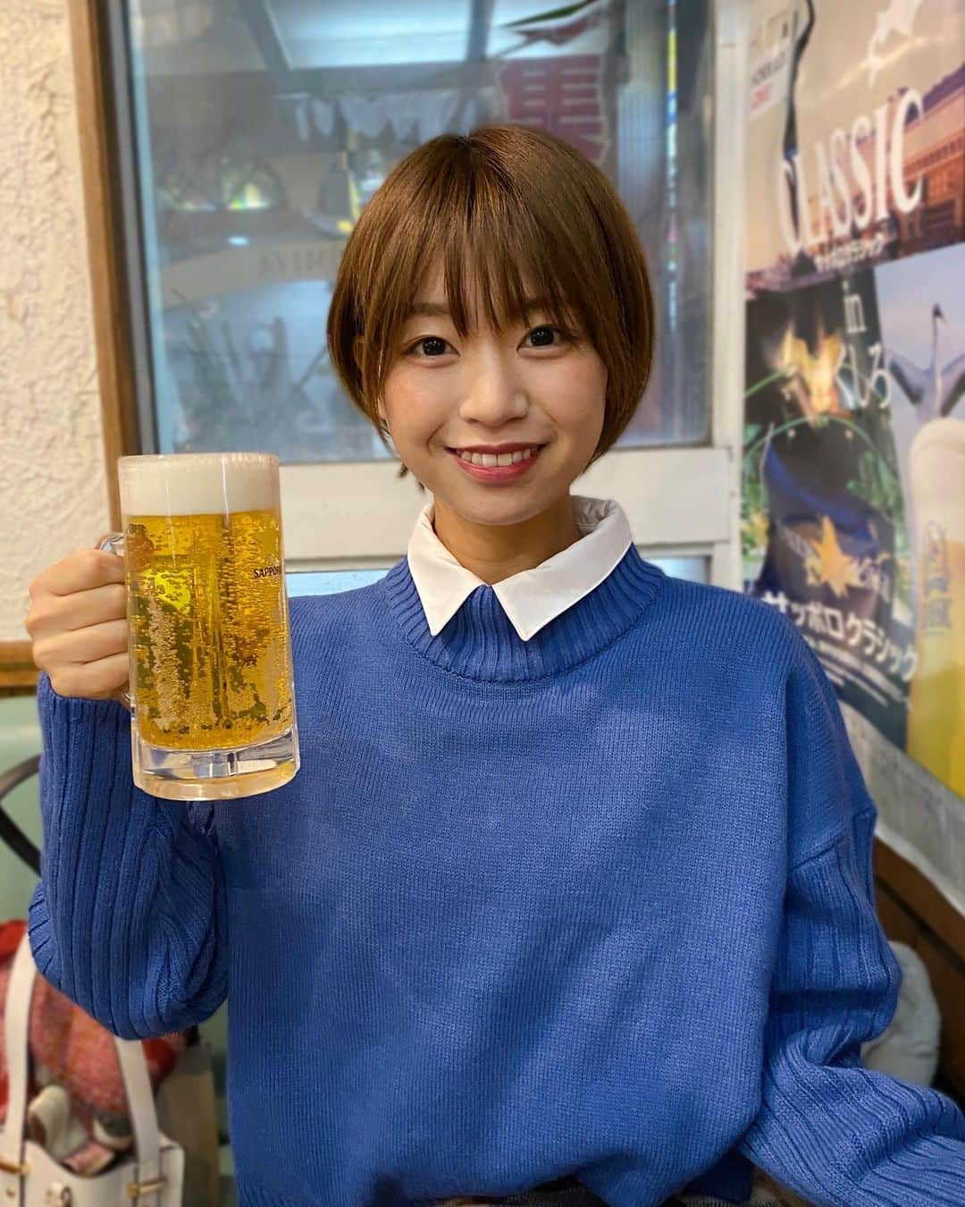 小坂田純奈さんのインスタグラム写真 - (小坂田純奈Instagram)「泉屋行ってきたー！！🍺💓 スパカツも泉屋風も美味しかった🤤  #釧路グルメ #泉屋 #ショート女子 #お酒好き女子 #ビール好き #ビール好き女子」1月2日 21時04分 - official_junata