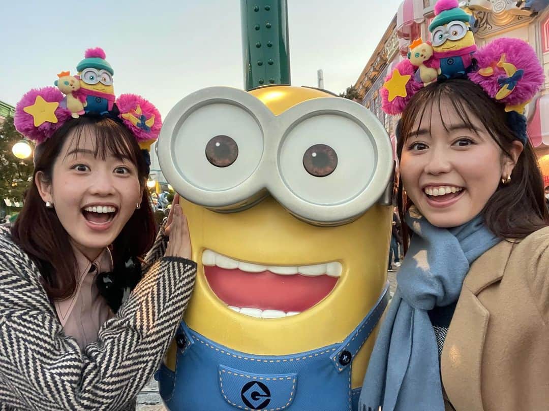 中根夕希のインスタグラム：「🕺🕺🕺 同期河村ちゃんとのUSJ！ ひたすらしゃべり倒した幸せな旅でした♡  2022年も仲良く頑張ります〜😊  #女子旅　#USJ #同期旅　#2021年の思い出」