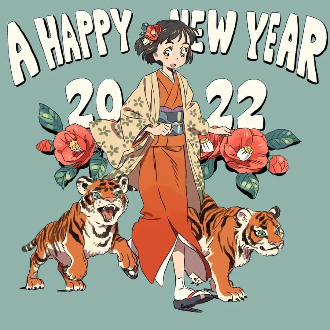 のインスタグラム：「明けましておめでとうございます 今年もよろしくお願いいたします(*ᴗ͈ˬᴗ͈)⁾⁾⁾  ＃illustration #drawing #sakuga #2danimation #tvpaint」