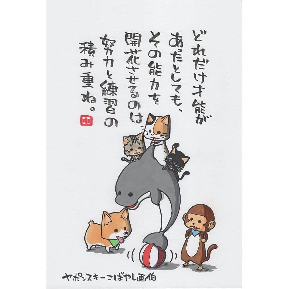 ヤポンスキーこばやし画伯さんのインスタグラム写真 ヤポンスキーこばやし画伯instagram どれだけ才能が あったとしても その能力を 開花させるのは 努力と練習の 積み重ね イラスト ポエム イラストエッセイ エッセイ ヤポンスキー ヤポンスキー