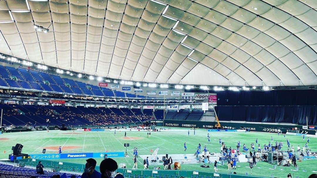 ケチャップ河合のインスタグラム：「初東京ドーム！ #アメフト  #ライスボウル  #panasonicインパルス  #東京ドーム #bigegg」