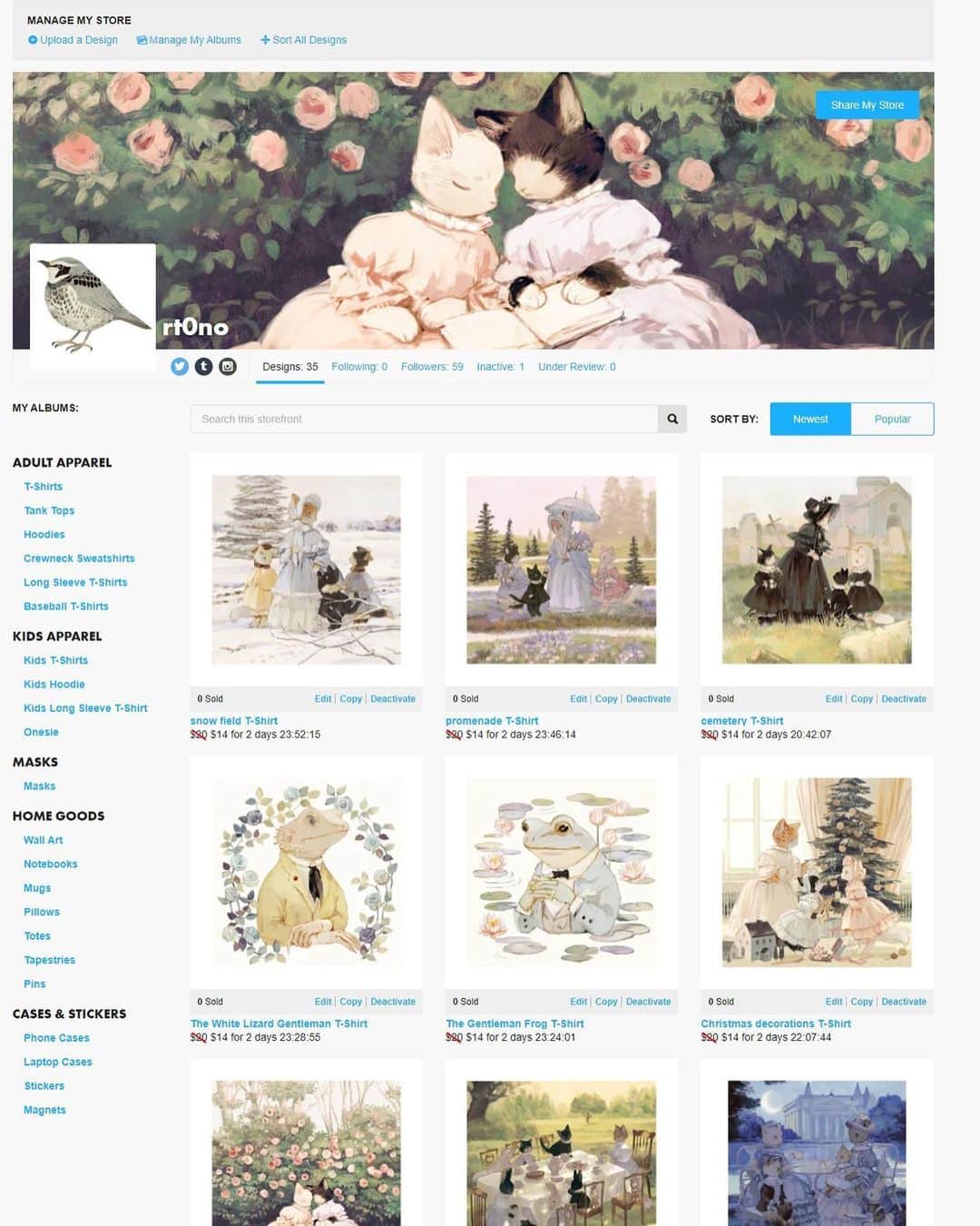 のインスタグラム：「Goods can be purchased at Tee Public. Added 11 new works.　Please have a look.   tee.pub/lic/QeCI0Y5Rsjs」