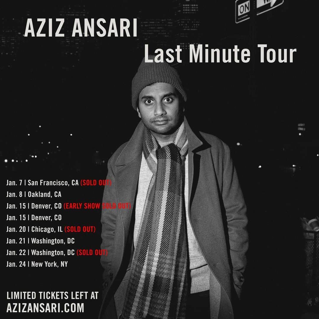アジズ・アンサリさんのインスタグラム写真 - (アジズ・アンサリInstagram)「limited tix remaining for the Last Minute tour, get yours now! 📸: @marcusrussellprice」1月5日 5時32分 - azizansari