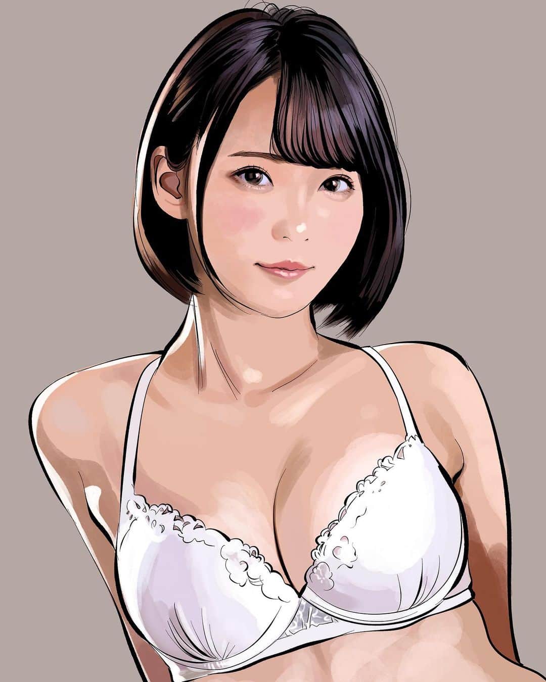 のインスタグラム：「『美ノ嶋めぐりさん(@minoshimameguri )』  #イラスト #イラストレーション #AV女優 #セクシー女優 #美ノ嶋めぐり #illustration #portrait #art #drawing #sexymodel #meguriminoshima」