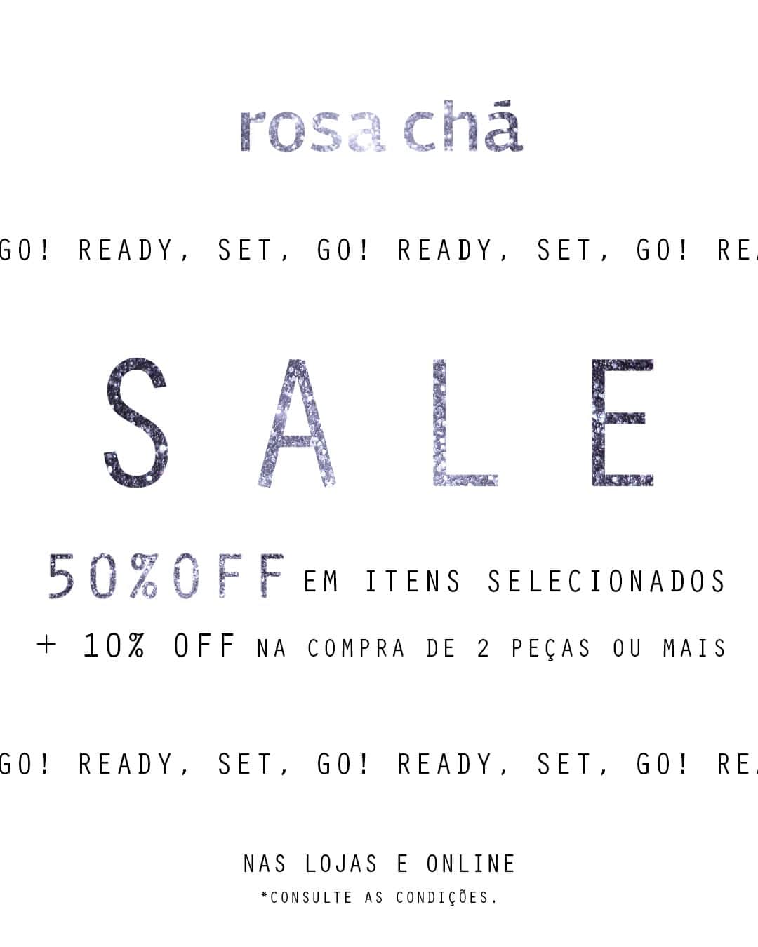 ロザ チャのインスタグラム：「The wait is over: a partir desta quinta (6), daremos início à nossa SALE! ✨ Aproveite 50% off em itens selecionados + 10% nas compras de 2 ou mais peças - e garanta aquelas peças que não saem da sua cabeça!  *Nas lojas físicas e online. **Consulte as condições.」