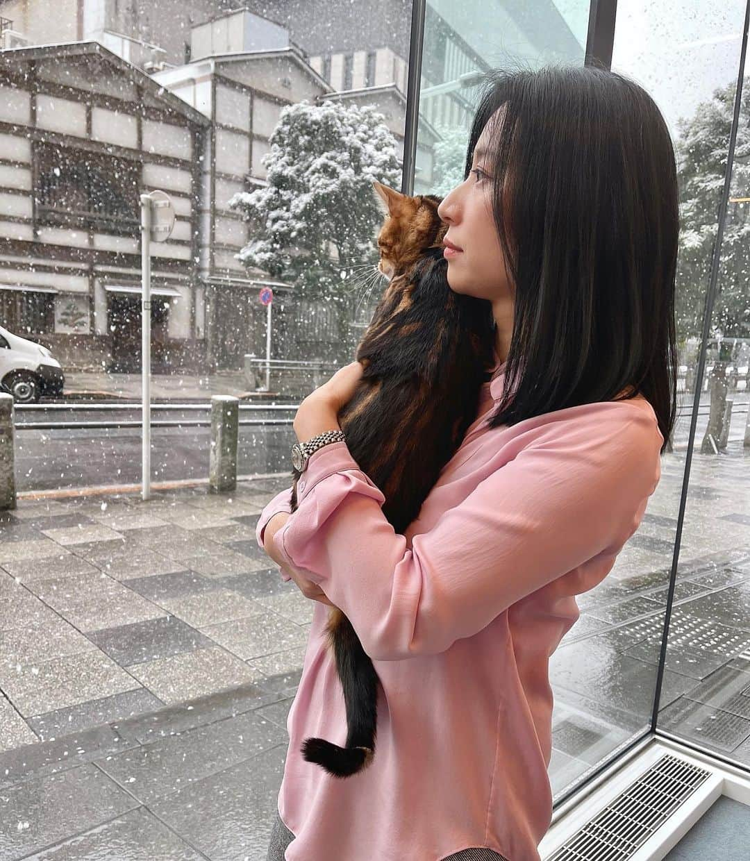 三浦瑠麗さんのインスタグラム写真 - (三浦瑠麗Instagram)「雪が降って目を丸くするレオ。 お部屋のなかはあたたかいね。 黙ってきのうトマトパスタたべてごめんね。」1月6日 20時57分 - lullymiura