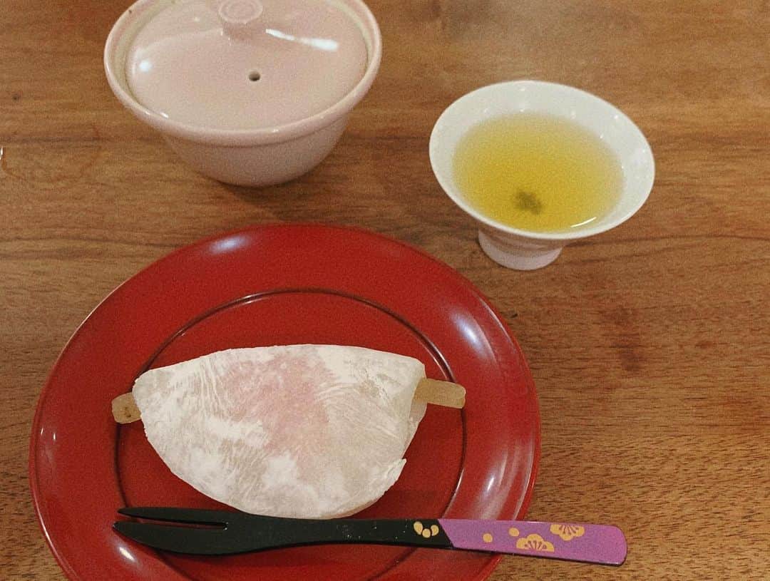 安田美沙子さんのインスタグラム写真 - (安田美沙子Instagram)「赤坂の塩野さんの和菓子を、夕飯のあと頂きました✨  お年賀の有平糖も可愛くて美味しかった。。。  長男は、「とらさん！」 私は花びら餅。  宇治の朝日焼でお茶もいただきながら🍵 家族でのんびり過ごすのもおしまいだなぁ。。。  ゆったりした気持ちを忘れずに過ごせますように✨  時間に追われるのではなく、追いたい。笑  #和菓子　#塩野さん　#朝日焼　#2022 #今日は雪 @shiono.akasaka #鳴子漆器」1月6日 13時31分 - yasuda_misako