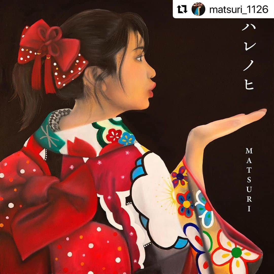 松下萌子さんのインスタグラム写真 - (松下萌子Instagram)「#Repost @matsuri_1126 with @make_repost ・・・ 新曲『ハレノヒ』のジャケ写が公開されました！  なんと今回チョークアーティストの Moeco(@moecochalkartonly)さんとコラボさせていただきました！ 繊細でチョークと思えないほどなめらかで 素敵な作品に仕上げていただきました。👘 みなさん2/11リリースまで お楽しみに待っていてください☺️🌅  #チョークアート #Moeco さん #ハレノヒ」1月7日 15時01分 - moecochalkartonly