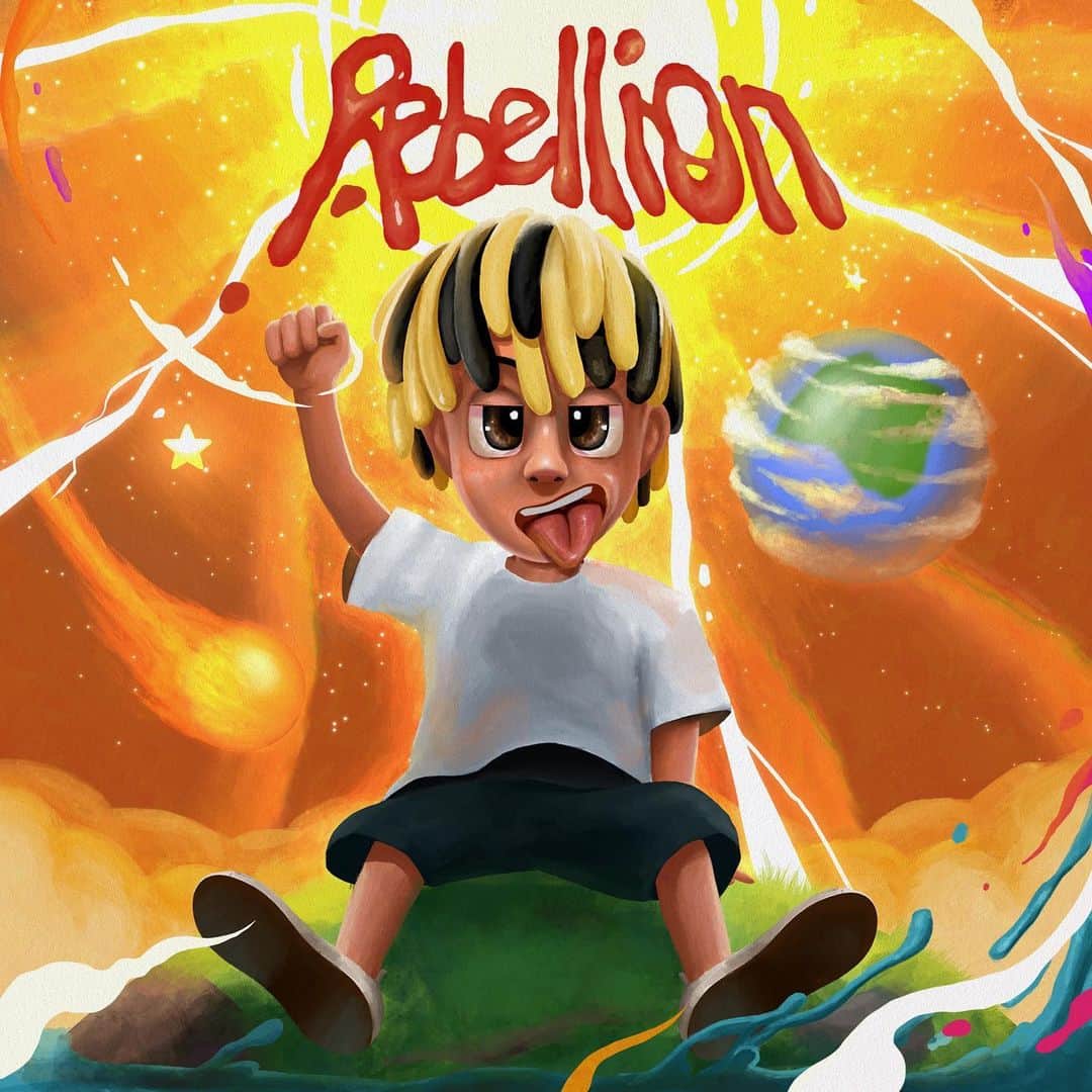 韻マンのインスタグラム：「1ST ALBUM -Rebellion- 1/8配信開始🔥  1 "intro_Rebellion"  2 "Cloud"  3 "BAD MEMORIES" 4 "頑張るぼちぼち" 5 "Help me!!!" 6 "Ruv" 7 "一人勝ち" 8 "Kill" 9 "KAWARANAI" 10 "話せば長いしシンプルで良い"feat. HARDY  all prod. @grp_beatz  art work @smilecomplexx   皆さんお元気にしてますか?? ついに僕の1st Albumが発売されます！ 本当にありがとうございます😭 あんまり、文にするのは得意じゃないので是非チェックしてください🙌  This album was made to forget a past. Love you all!!🥳💖」