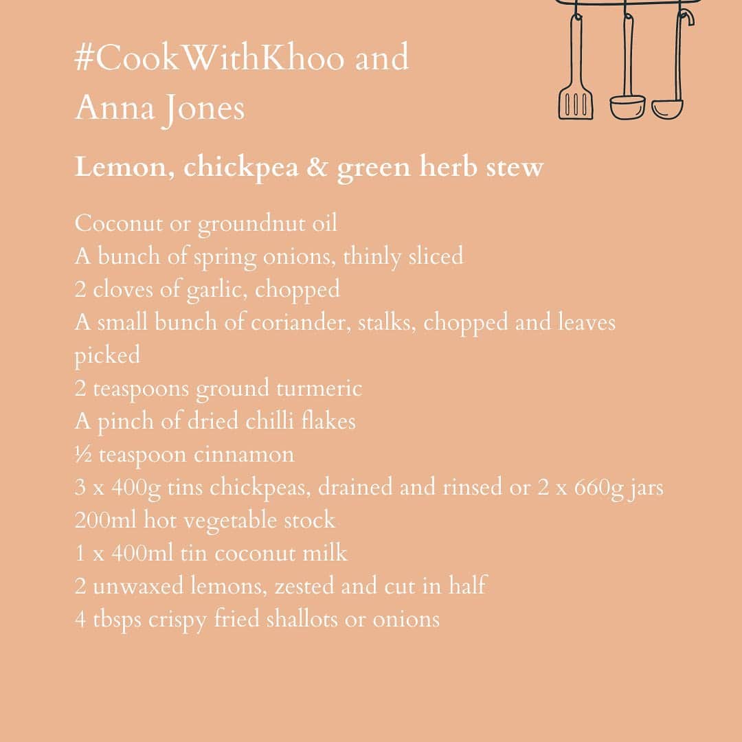 レイチェル・クーさんのインスタグラム写真 - (レイチェル・クーInstagram)「And we're back with the most delicious dish to start the new year, Lemon, chickpea & green herb stew.  💚 Join Anna Jones @we_are_food and myself this Monday at 8pm UK time. ⁠ ✨⁠ Swipe to save the ingredients list, so you can cook-a-long.⁠⁠ 🧑‍🍳⁠⁠ #CookWithKhoo to support the life-saving work of @womens_aid ⏲️The clock will be ticking to see whether Rachel and her special guest can whip up a dish in 16 minutes. ⁠⁠ 🤩⁠⁠ Why 16 minutes? ⁠⁠ To highlight the 1.6 million women who experienced domestic abuse in England and Wales in the year ending March 2020 (ONS, 2020). ⁠ 👋⁠⁠ @womens_aid is the national UK charity for women and children working to end domestic abuse, for over 45 years now they have been at the forefront of shaping responses to domestic abuse and they strive every day to keep the voices of survivors at the heart of their work. Please donate if you can.⁠⁠ 👉 link in bio⁠ .⁠⁠ .⁠⁠ .⁠⁠ .⁠⁠ .⁠⁠ .⁠⁠ .⁠⁠ .⁠⁠ .⁠⁠ .⁠⁠ .⁠⁠ .⁠⁠ .⁠⁠ .⁠⁠ .⁠⁠ #rknews #cookwithkhoo #rachelkhoo #speedyrecipes #charity #easycooking #cookalong #nourishing #easyrecipes #food #foodie ⁠⁠#dinnerideas⁠ #foodinspiration #annajones #foodfundraiser #foodies #foodiegram #foodforthought⁠⁠ #recipes #recipe #recipeideas #comfortfood #vegan⁠」1月7日 21時14分 - rachelkhooks