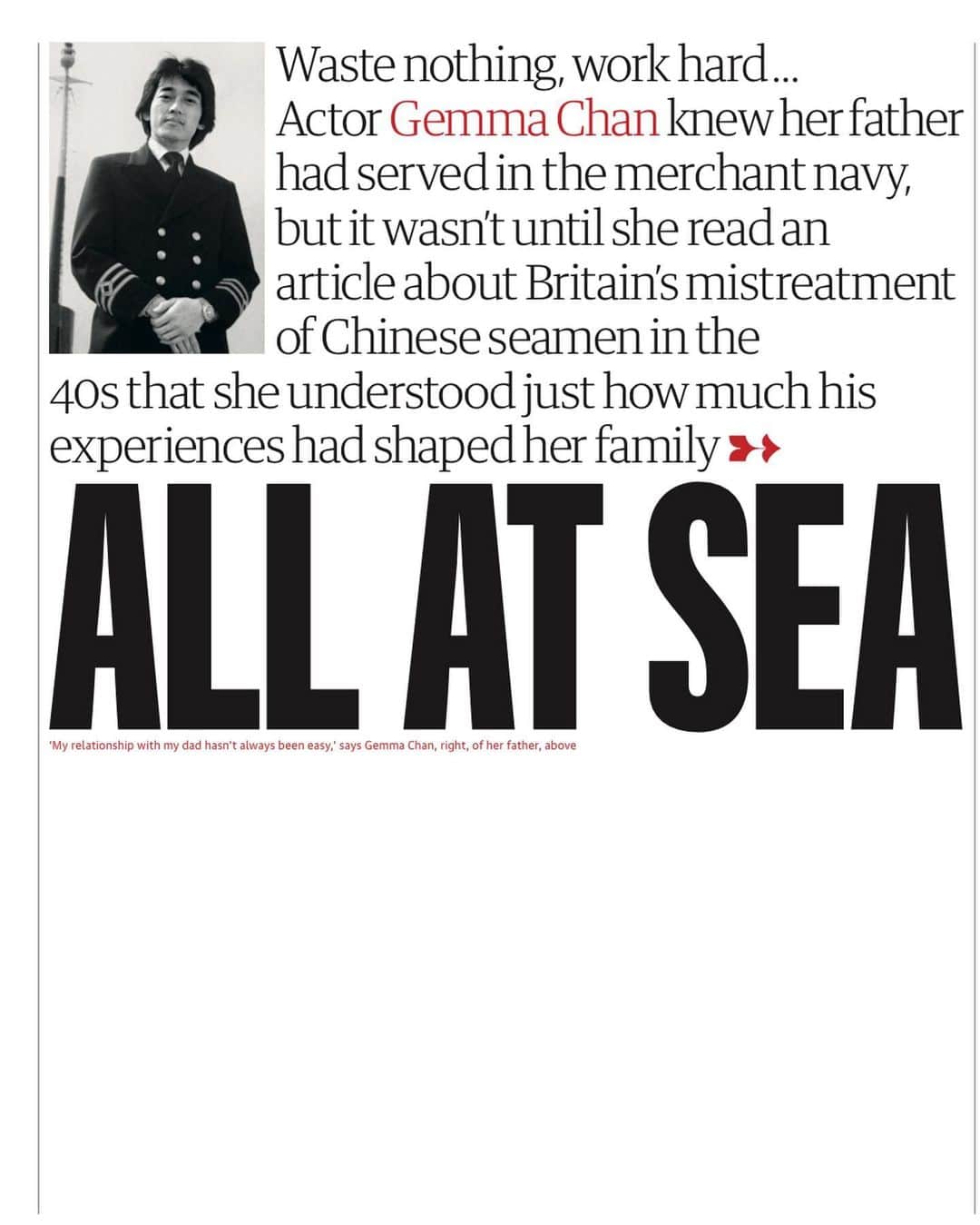 ジェンマ・チャンさんのインスタグラム写真 - (ジェンマ・チャンInstagram)「I wrote something about my dad. It’s published today in @gdnsaturday (link in bio) and in @eastsidevoices, edited by @hels_lee, which is published by @sceptrebooks on 20th January 📚  …  For further reading about the deported Chinese seamen I recommend @danhancox’s @guardian article “The secret deportations: how Britain betrayed the Chinese men who served the country in the war” and the Today in Focus episode presented by @msnosheeniqbal with @danhancox and Yvonne Foley.  #eastsidevoices #esea」1月8日 16時13分 - gemmachan