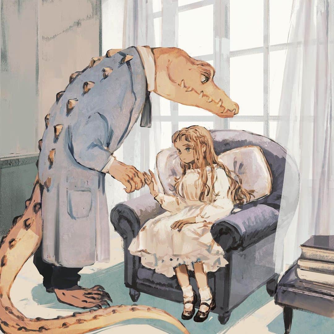 のインスタグラム：「#crocodile #illustration #stayhere」