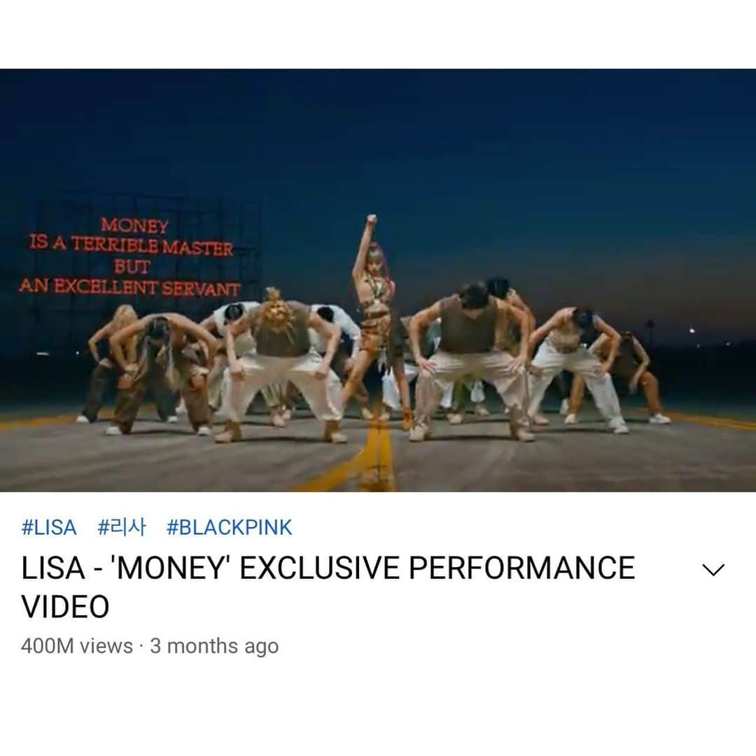 BLACKPINKさんのインスタグラム写真 - (BLACKPINKInstagram)「#LISA #리사 #BLACKPINK #블랙핑크 #MONEY #EXCLUSIVE_PERFORMANCE_VIDEO #400MILLION #YOUTUBE #YG」1月10日 15時38分 - blackpinkofficial