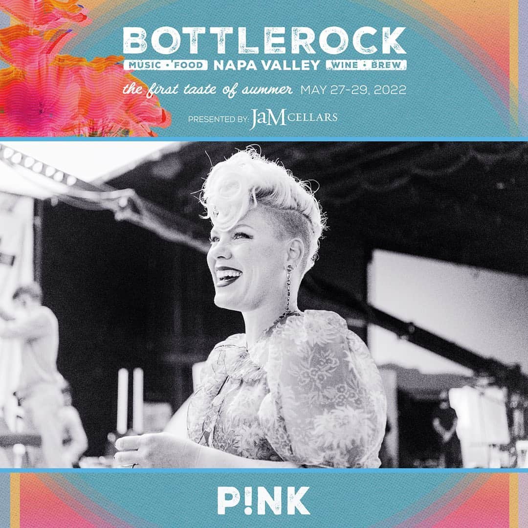 P!nk（ピンク）さんのインスタグラム写真 - (P!nk（ピンク）Instagram)「I’m headlining BottleRock this year and holding it down for the ladies! 🙌🏽 3-day tickets officially go on sale tomorrow Tue 1/11 @ 10A PT, but my fans will have special presale access to a limited supply of 3-day tickets starting TODAY @ 10A PT until 8A PT tomorrow or until they sell out. Use code PINKBOTTLEROCK at the link in my bio to access. Can’t wait to play with you! 💞💃 @bottlerocknapa」1月11日 2時08分 - pink