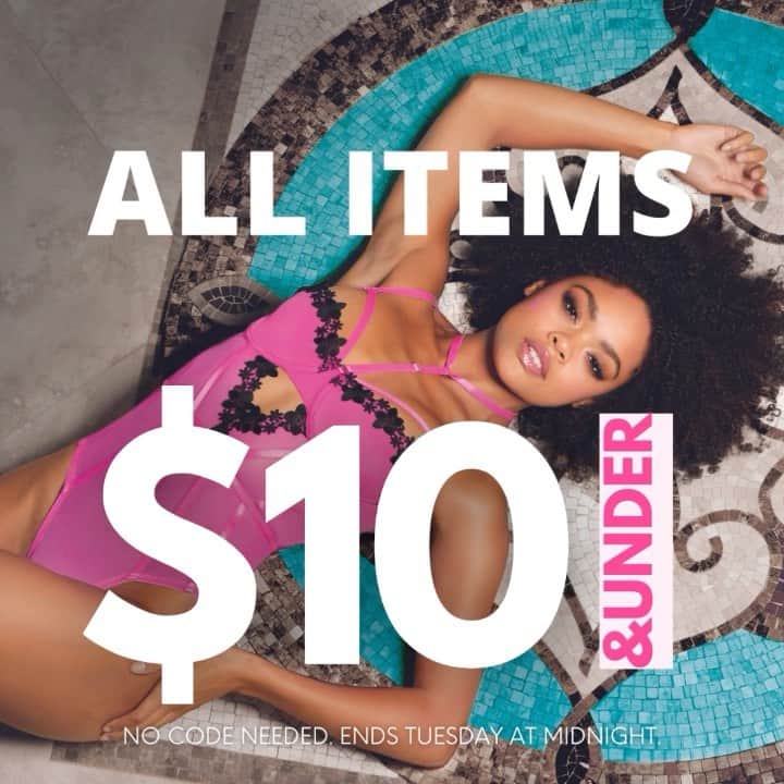 ドリームガールのインスタグラム：「This is not a drill!🚨 All items on our Sale section are at $10 & under today & tomorow!😍 Snatch up your favorites before they’re gone forever! No code needed. Ends tomorrow. Link in bio to shop.   #dreamgirl #DreamInDG #sale #clearance #clearancefinds #lingerieparty #lingerieaddict」