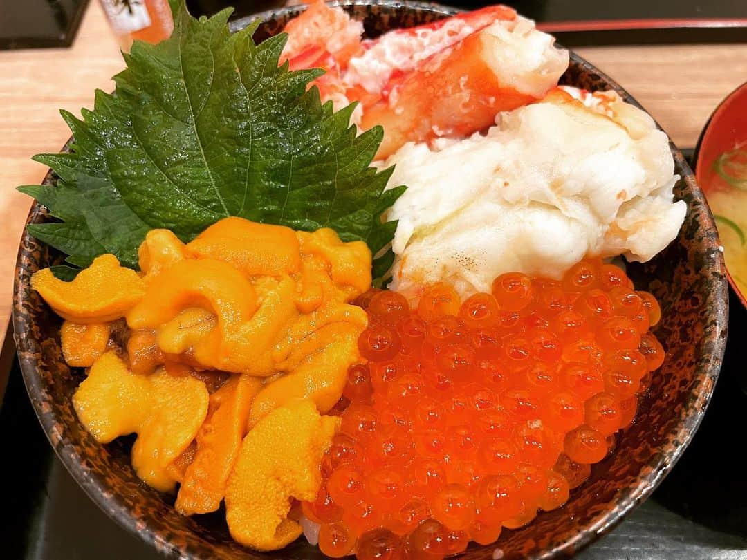 またぞうのインスタグラム：「.  北海道飯  大磯　三食丼  雪風　味噌ラーメン  感動する程美味しかったです。 またいつか行きたいな。  #北海道旅行  #北海道グルメ  #雪風  #はじめしゃちょーの畑 #またぞう」