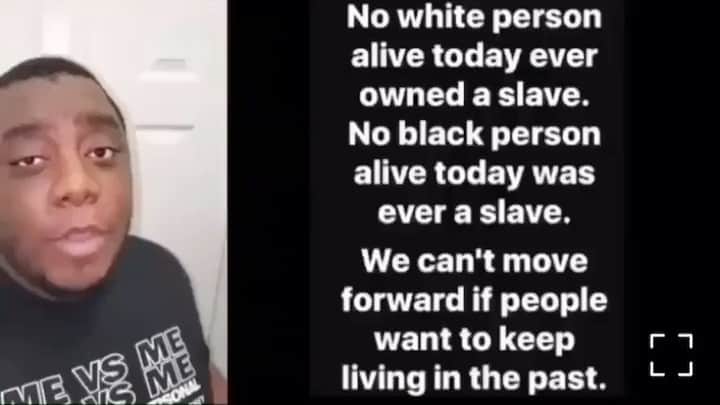 マット・マクゴリーのインスタグラム：「*If you watch the video you will see that he argues AGAINST the text on the right, not FOR it* 💜  Little history lesson for my fellow whites from @ryandaviscomedy ♥️」