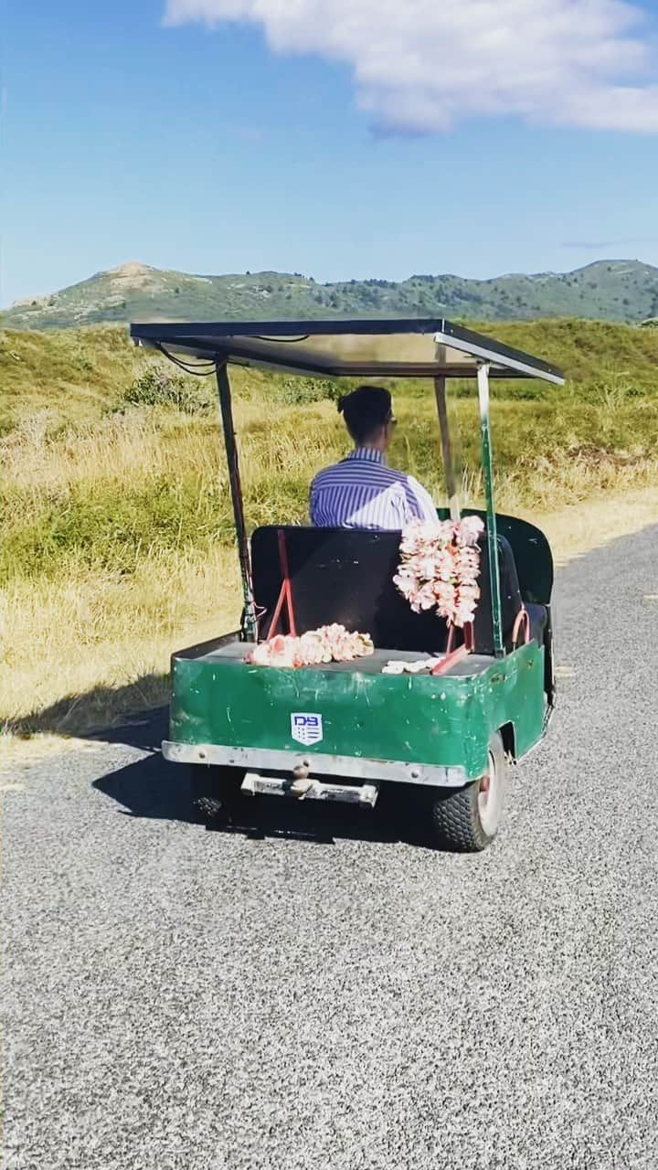 カレンウォーカーのインスタグラム：「Doesn’t have the same number of bells and whistles (or wheels) as the Lexus but the @lukenola golf buggy’s always a highlight of my Medlands summer.」