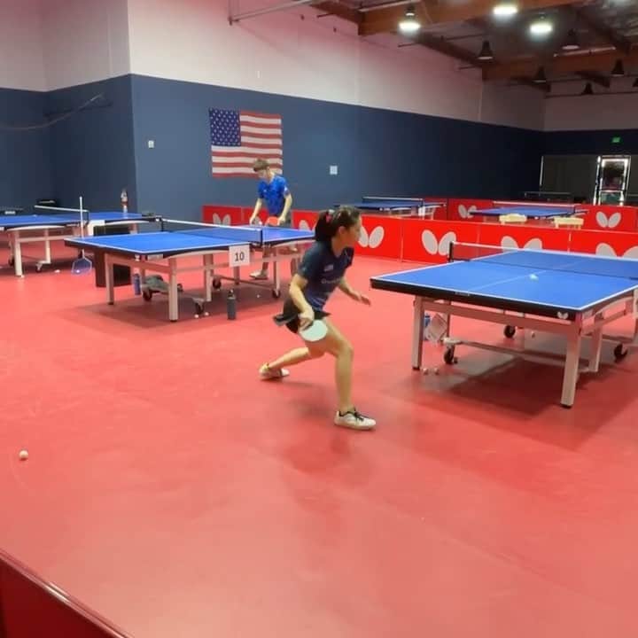 リリー・チャンのインスタグラム：「First day back to 🏓 @joolaglobal @joolausa @ttamerica」