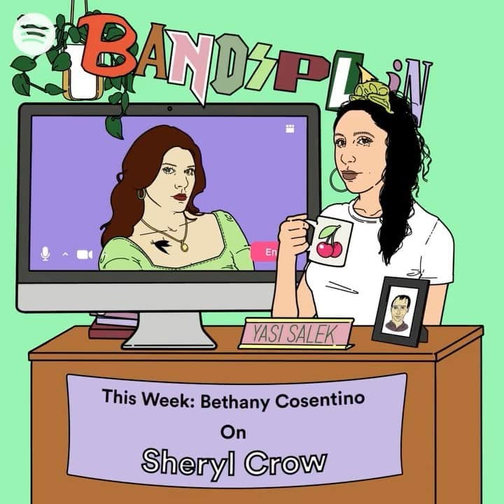 ベスト・コーストのインスタグラム：「@bethany_cosentino joins @yasisalek in a new episode of Bandsplain, to chat about her favorite singer songwriter @sherylcrow - for literally - 4.5 hours. If all you wanna do is have a little fun, tune in now, only on @spotify.」
